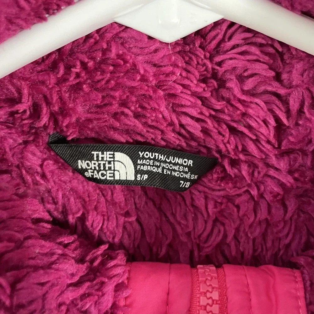 The North Face Jacket Youth Small 7/8 Pink 550 Down Hooded Fleece Lined